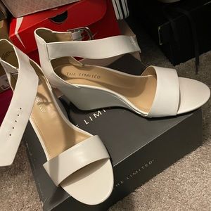 "The Limited" White Bree Wedges